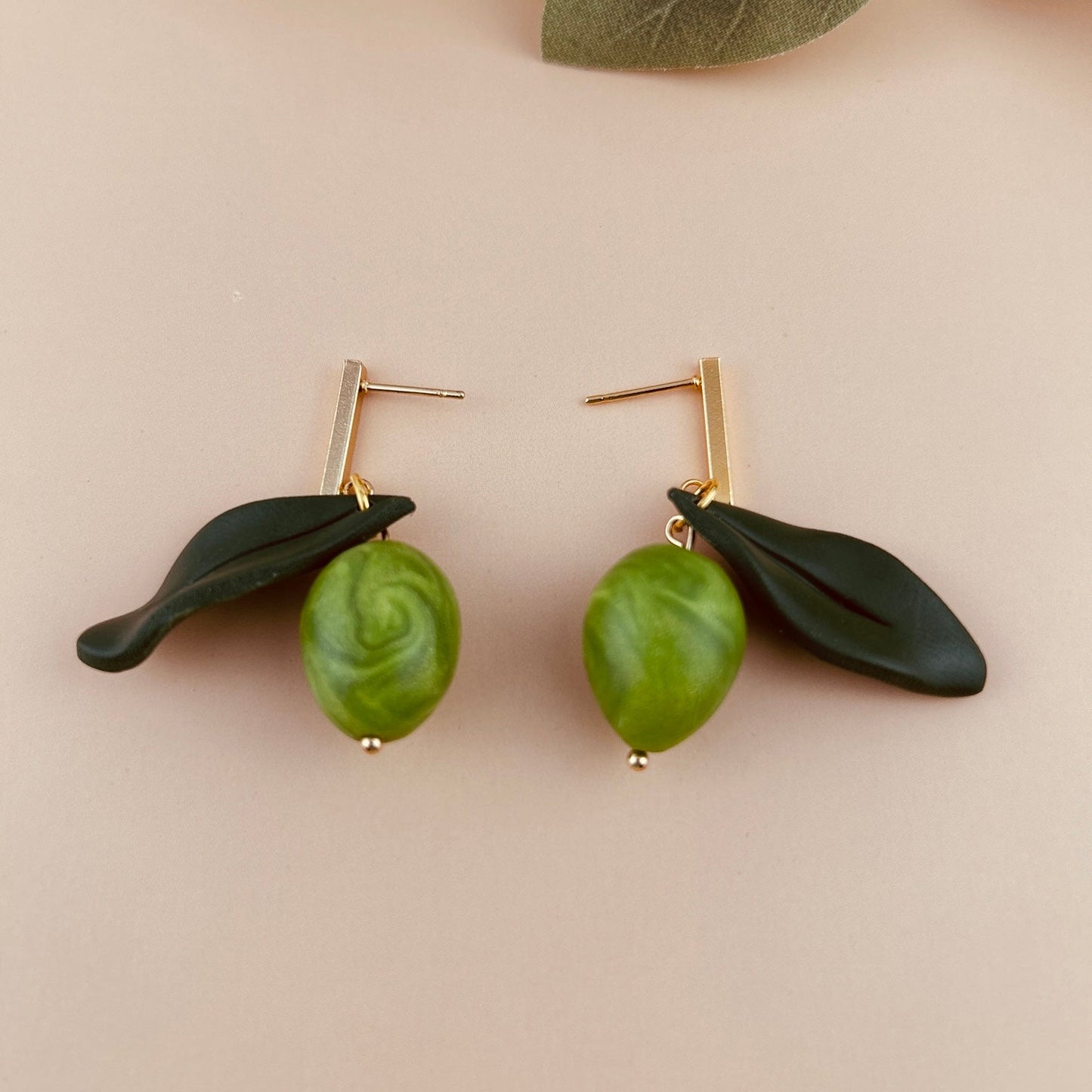 Boucles d’oreilles “Olive Verte”