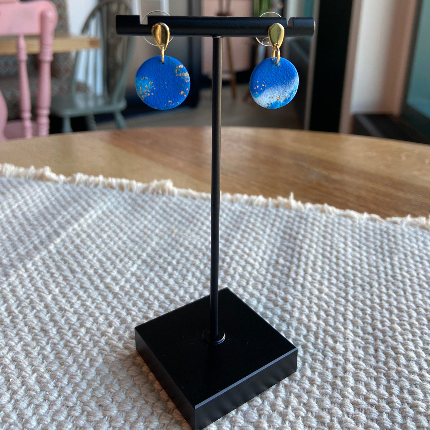 Boucles d’oreilles bleu étoilé