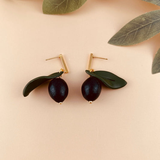 Boucles d’oreilles “Olive Noire”