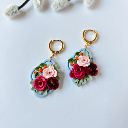 Bouquet fleuri - Bleu ciel