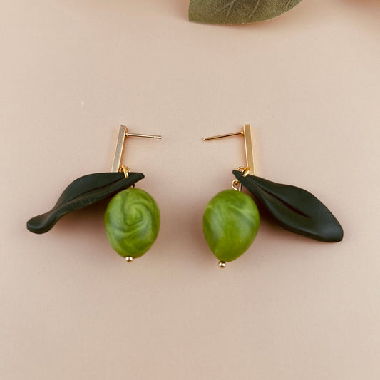 Boucles d’oreilles “Olive Verte”