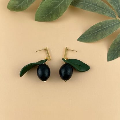 Boucles d’oreilles “Olive Noire”
