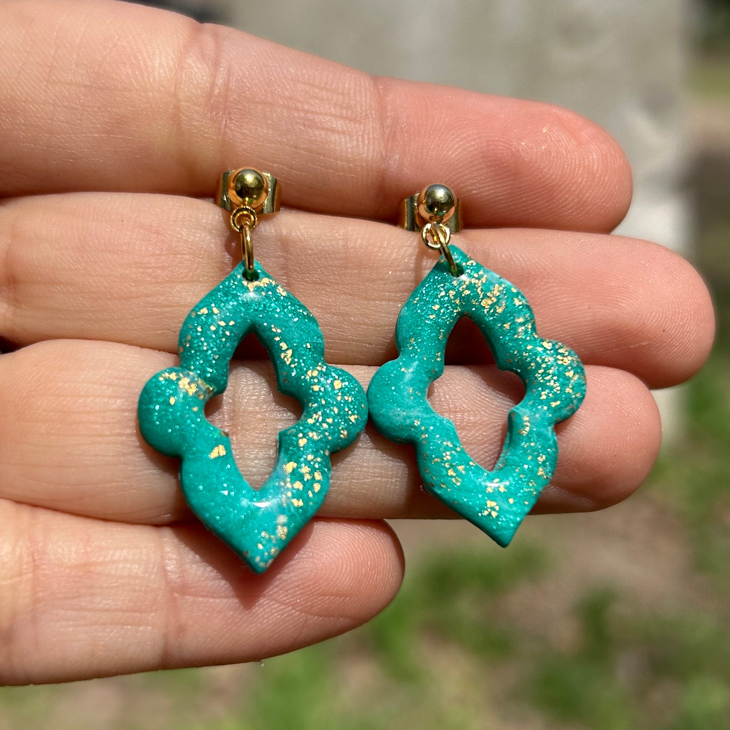Boucles d'oreilles "Celosía Esmeralda"