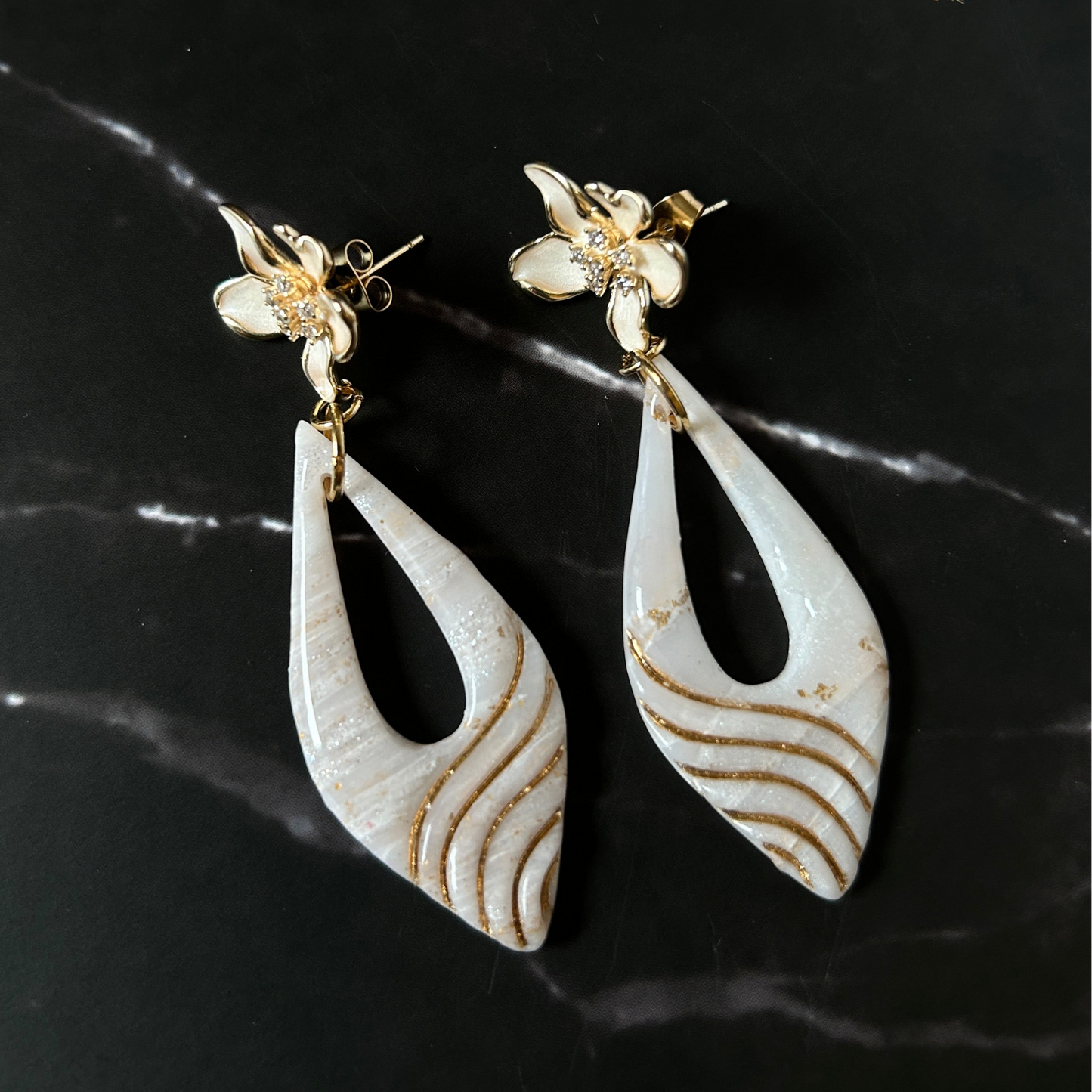 Boucles d’oreilles Goutte Florale