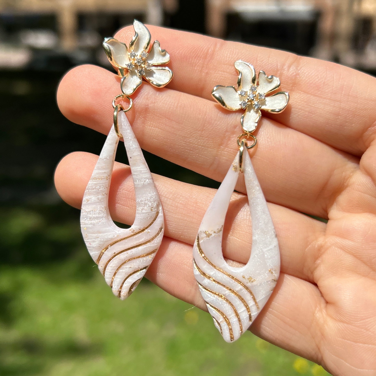 Boucles d’oreilles Goutte Florale