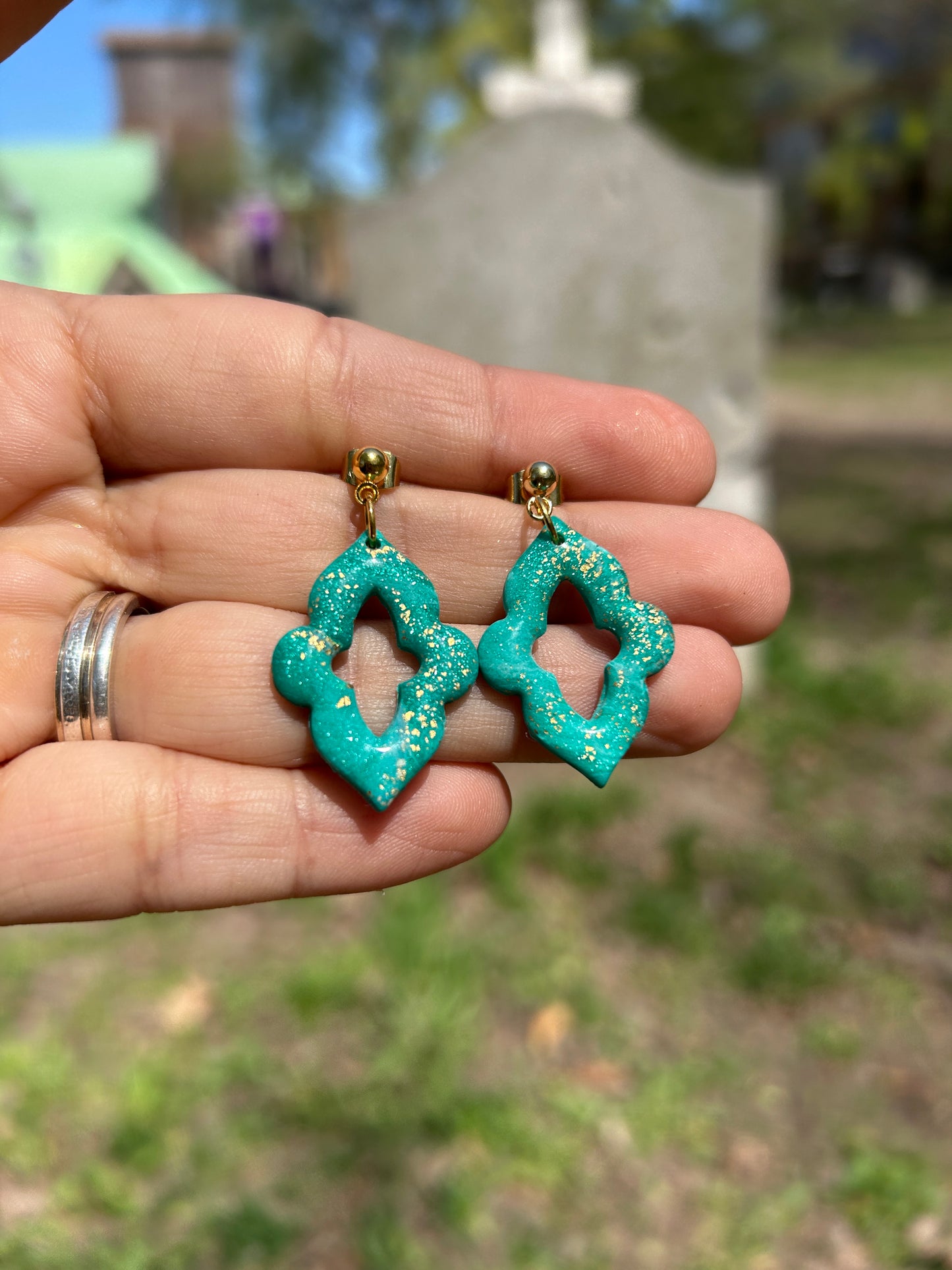 Boucles d'oreilles "Celosía Esmeralda"