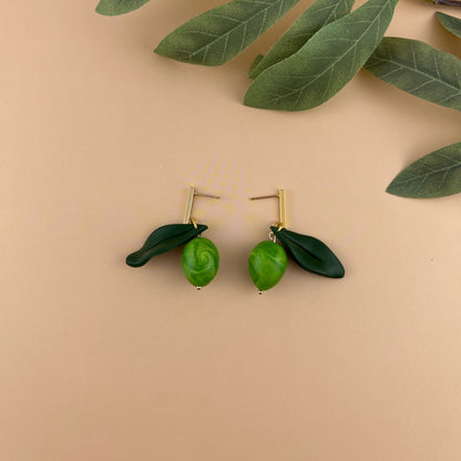 Boucles d’oreilles “Olive Verte”
