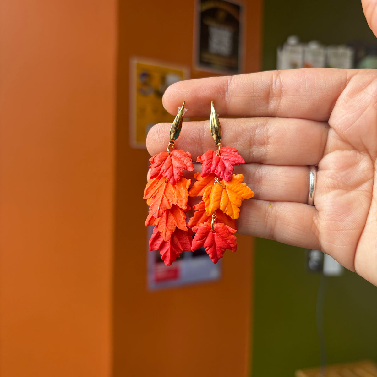Cascades d’Automne — boucles d'oreilles pendantes
