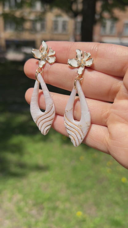 Boucles d’oreilles Goutte Florale